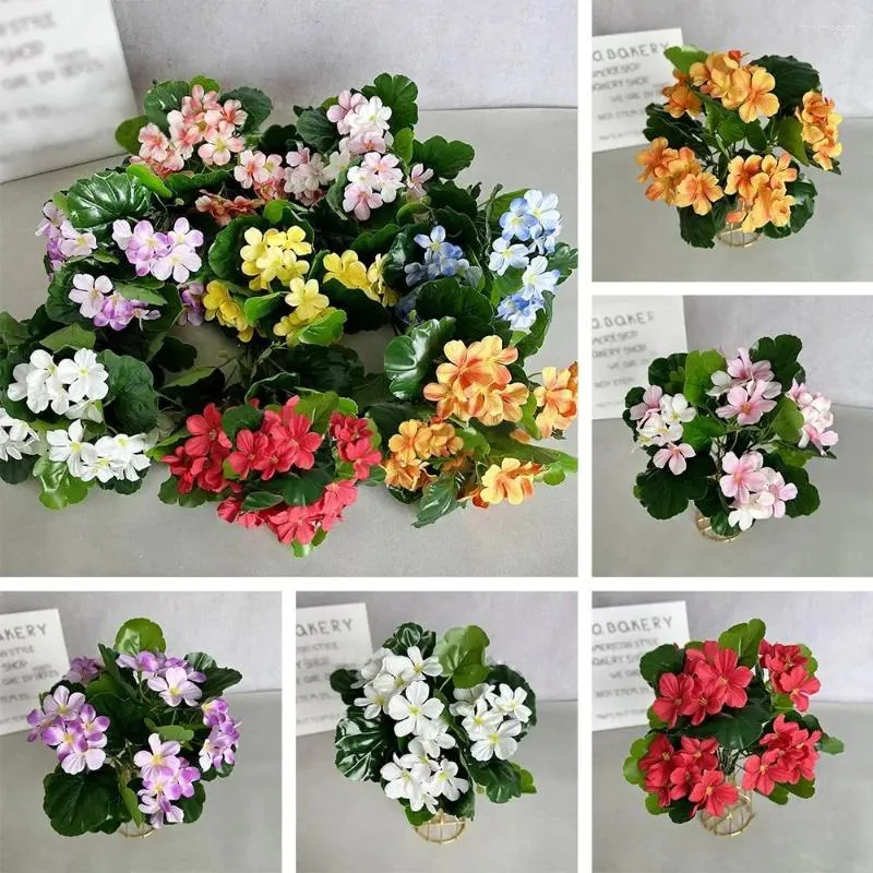 Decorative Flowers Office Fake Home Supplies Craft Wedding Decoration Hydrangea Flower Geranium Begonia