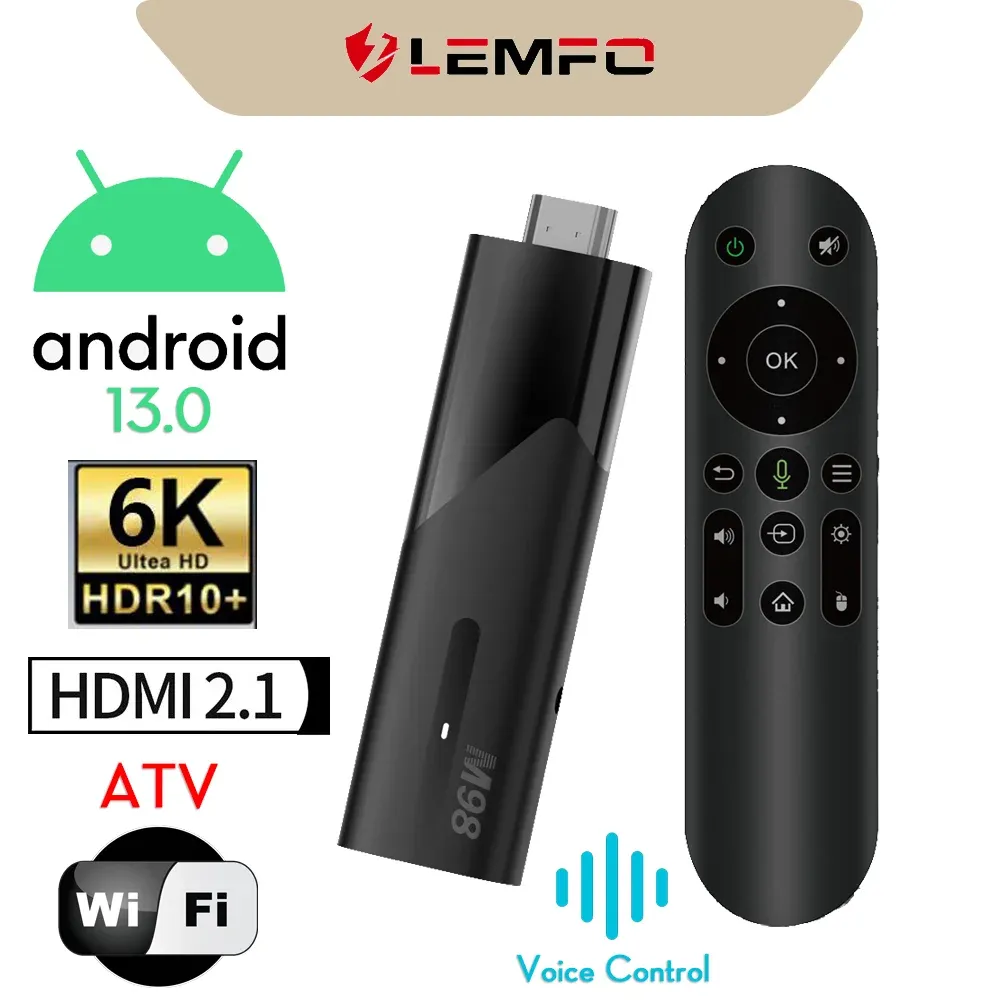 Stick LEMFO Y10 ATV Mini TV Stick Android12 Allwinner H618 Dört Çekirdek Korteks A53 6K HDR 3D 2.4G5.8G WIFI BT USB Akıllı TV Kutusu PK DQ06