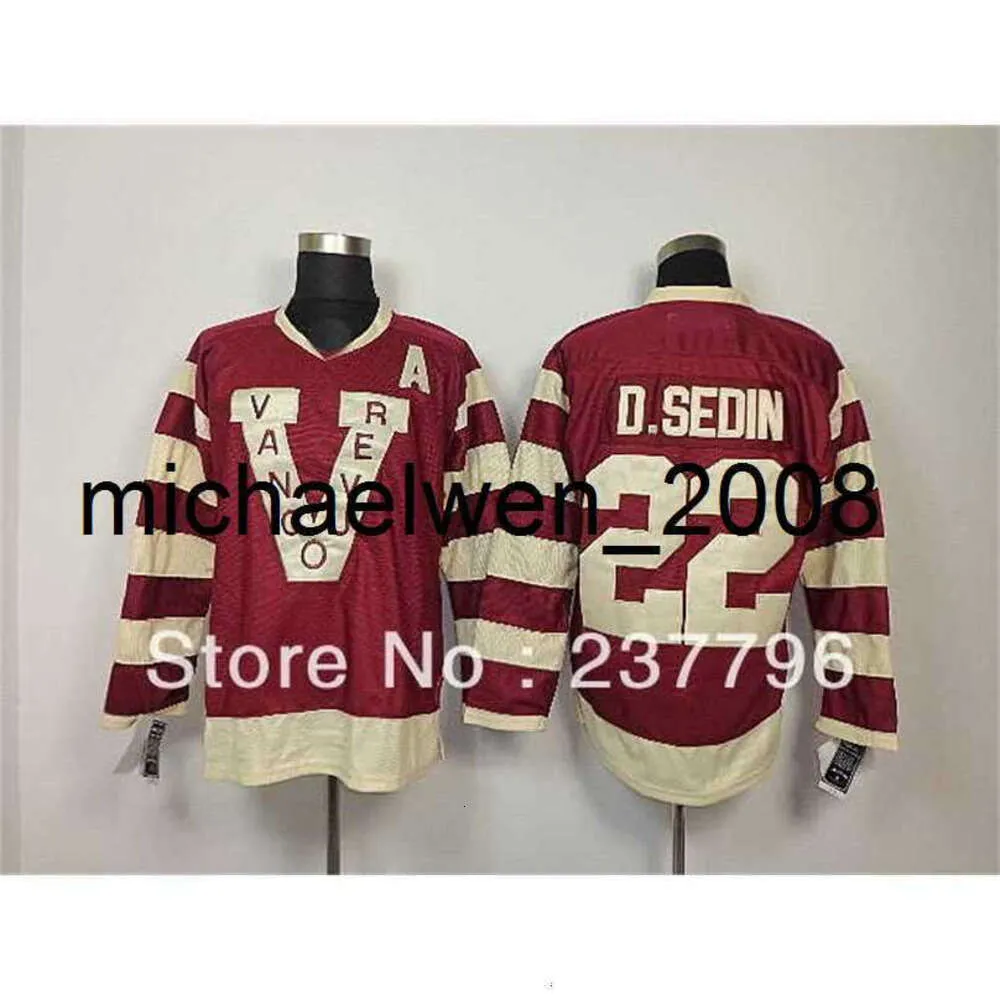 Kob Weng 2014 Heritage Classic Jerseys 22 Daniel Sedin Hiver 100th Claret Red Ice Hockey Jersey Millionaires V Patch