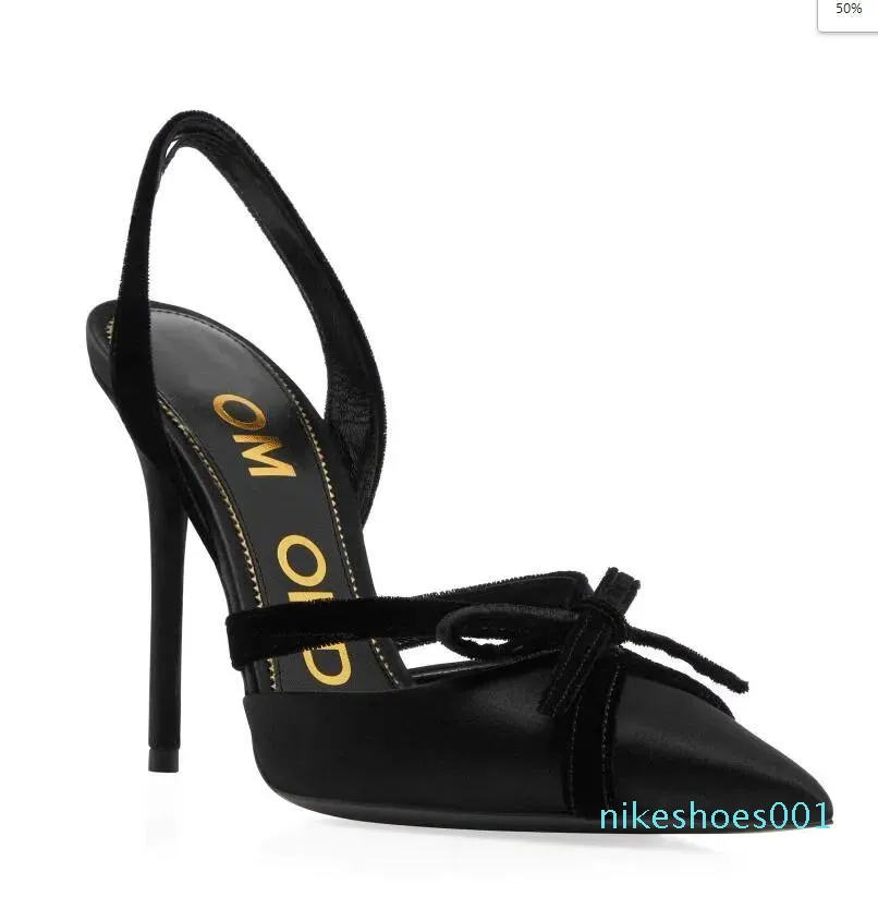 2024 Donne con tacchi alti puntati di punta rossa nera slingback pump party wedding eu35-43