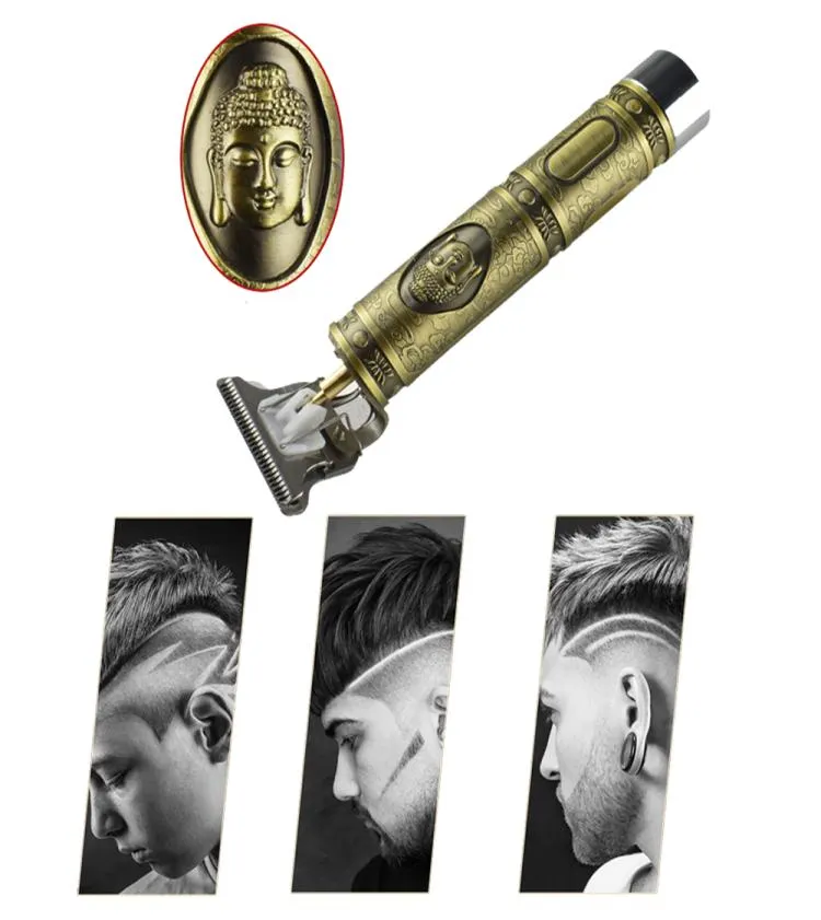 Digitale digitale wiederaufladbare elektrische Haarschneidere Gold Barbershop Cordless 0mm T-Blade Kahldkopf-Outliner MEN6304348