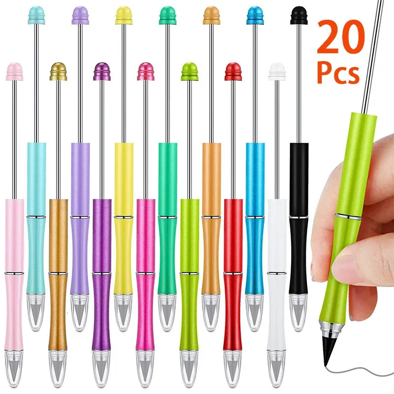 20pcs Perlable Infinity Pencil Tinteless Everlasting Bleistift DIY wiederverwendbares Bleistift Schreibbleistift für Kinderstudenten 240422