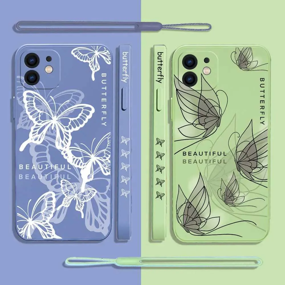 Mobiltelefonstötfångare Söt Phantom Butterfly -telefonfodral för Huawei P50 P40 P30 P20 Nova 10 10SE 9SE MATE 40 30 20 Pro Lite P Smart 2021 Y7a Cover Y240423