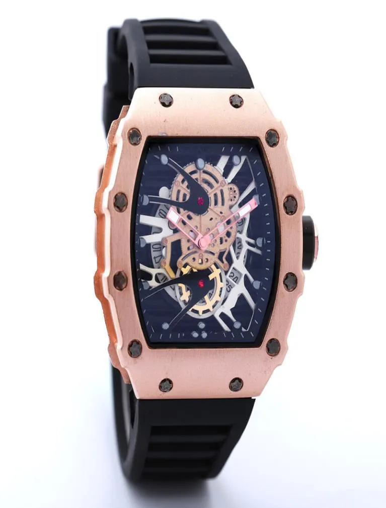 Nowy zegarek Skull Sport Watches Men Casual Fashion Skeleton Quartz Watch Montre Homme Sprot Watch3618673