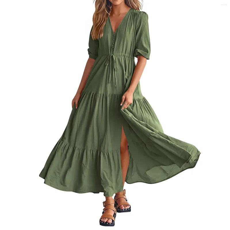 sachin and babi light blue dress FreshPretty Womens Floral Maxi Dress Spring Summer Casual Crewneck Long  Sleeve Ruffle Flowy Cocktail Wedding Guest Dresses main image 0