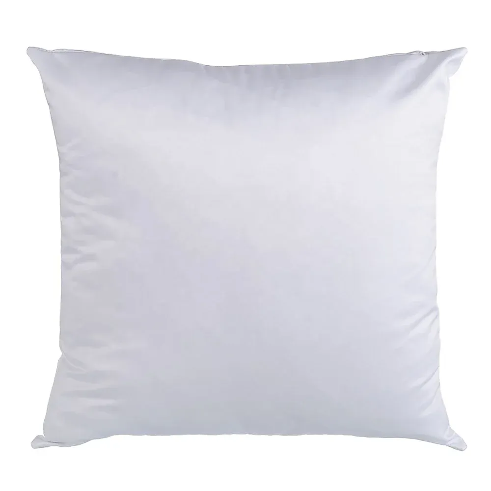 Pillow Free Shipping 10pcs/lot 16 Inches Square White Sublimation Blanks Satin Polyester Pillow Cases for Home Hotel Advertising Decor