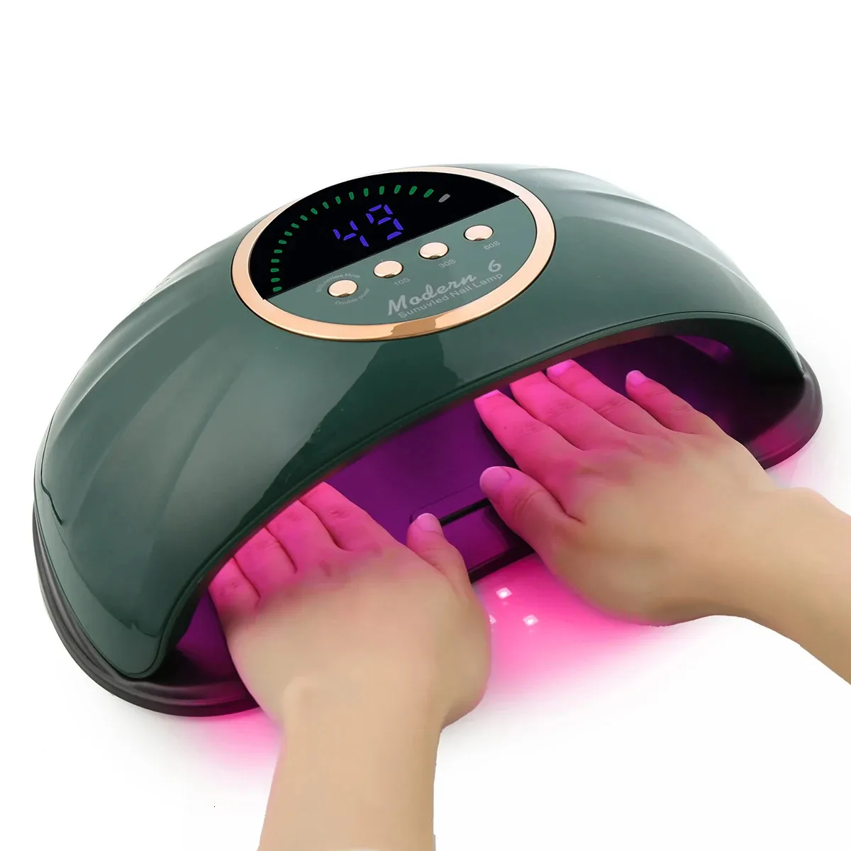 Stor nagelorkare DouBe Hands Använd69 LEDS UV -nagellampor för Gel Polish Curing Manicure Machine High Power Nail Art Equipment 240408