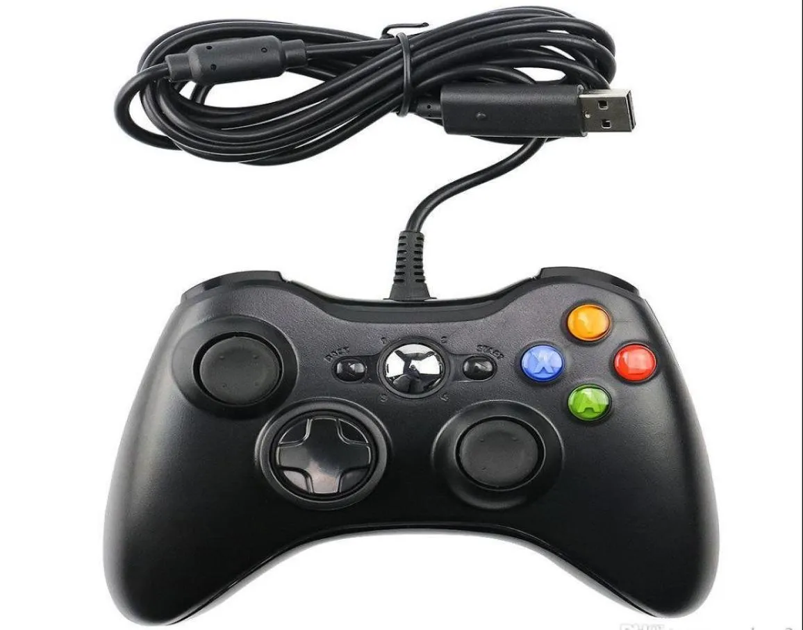 Shock Wired USB -игровой контроллеры Gamepad Joystick для Microsoft Xbox Slim 360 Windows PC с плечами Buttons2367729