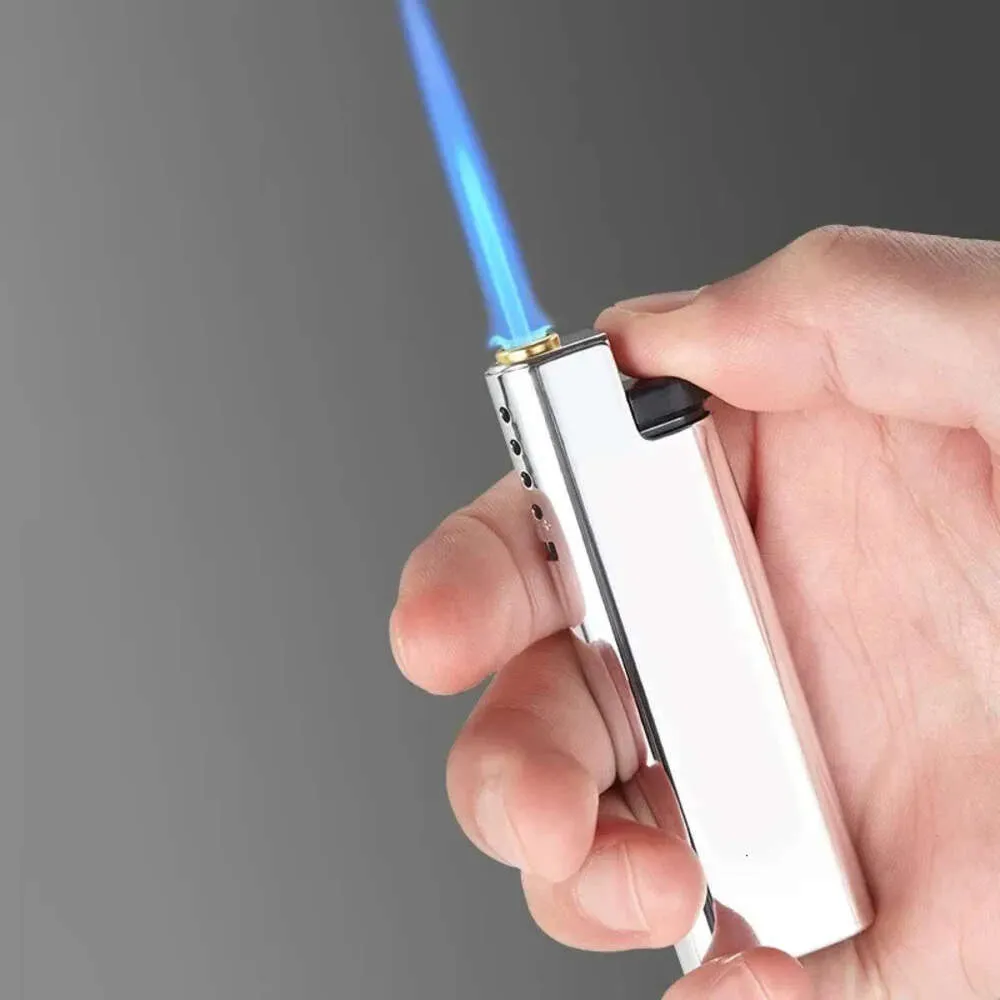 New Windproof Lighter Blue Flame Jet Lighter High Power Cigar Lighter Kitchen BBQ Men Smoking Accessories Birthday Gift