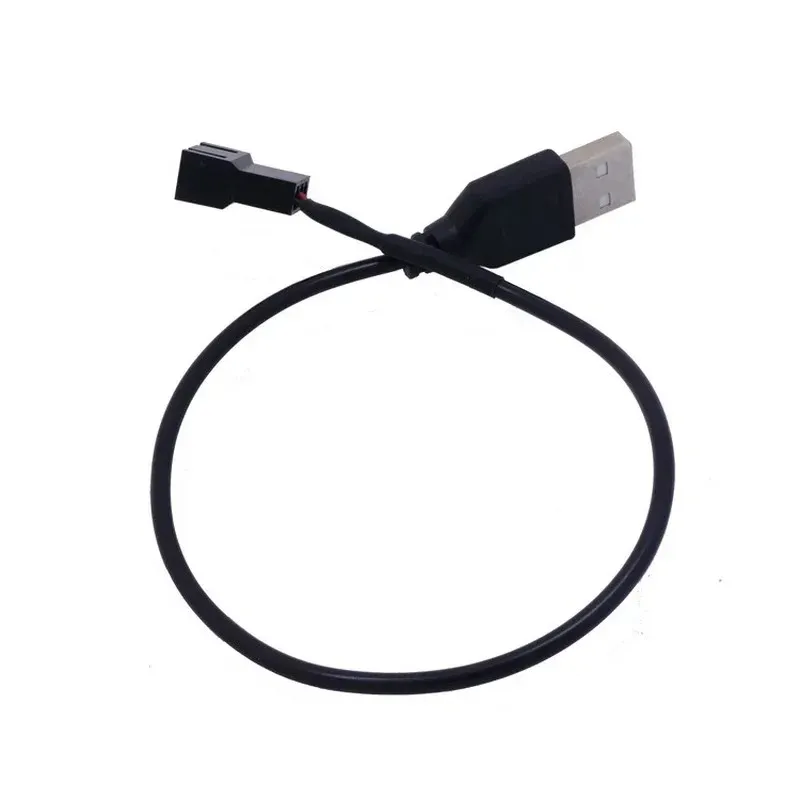 2024 USB till 4PIN/3PIN Datorfläktadapterkabel 5V till 12V Power Cable Connector 3Pin eller 4Pin -fläkt till USB -adapter 30cmfor USB Power Cable Connector