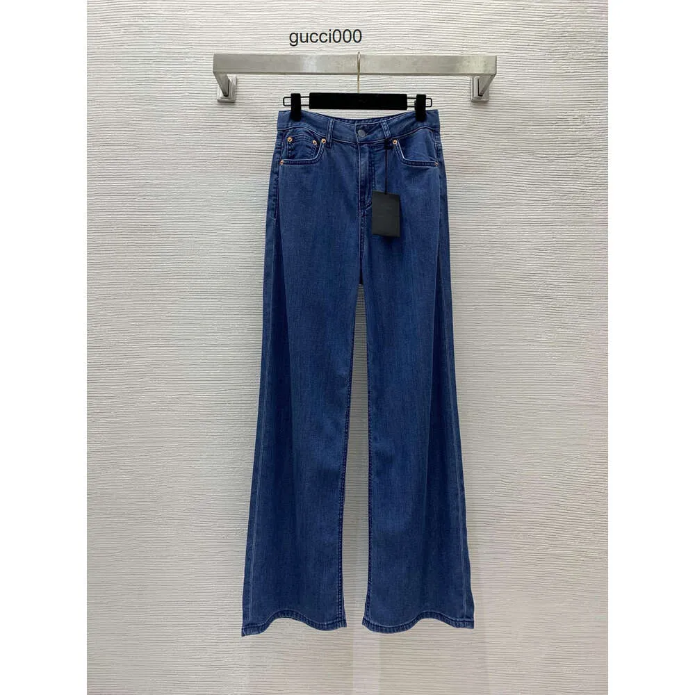 Designer Jeans 2024 New Spring Summer Fashion Panelled Straight Pants Brand Same Style Pants Luxury Womens Clothing 0414-9
