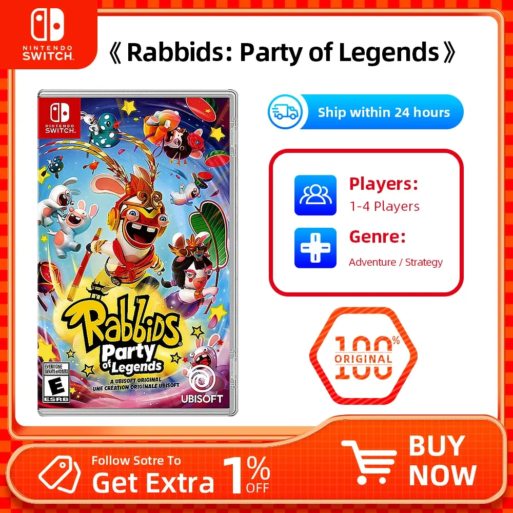 Offerte Rabbids Party of Legends Nintendo Switch Game Offerte 100% Card di gioco fisico originale ufficiale per Switch OLED Lite Game Console