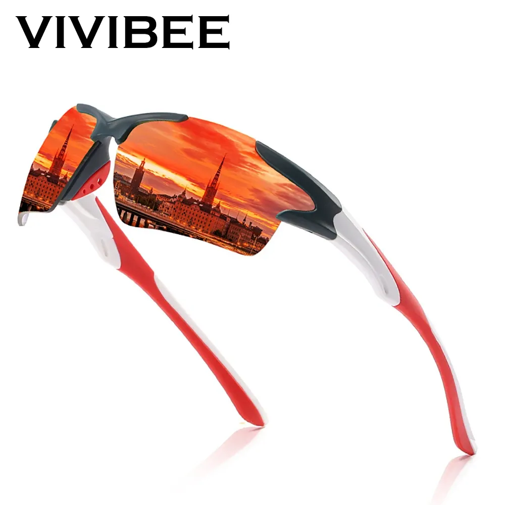 Lunettes de soleil hommes miroir des lunettes de soleil rouges Sports noirs Sports Goggles Femmes Cycling UV400 Unisexe Bicycle Riding 2024 Sun Verres