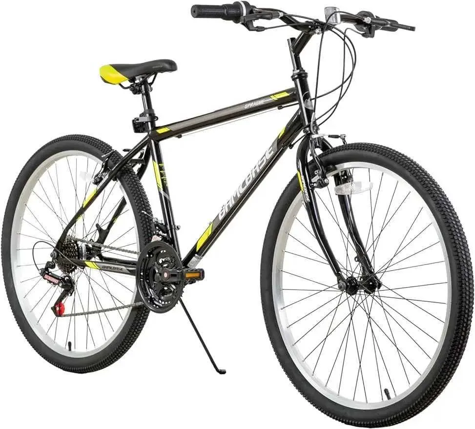 24/26 Inch Folding Mountain Bike For Adults - High Carbon Steel Frame, 21 Speed, Dual Disc Brakes, Shock Absorption, Foldable Bike For Men, Women, Teens-551649