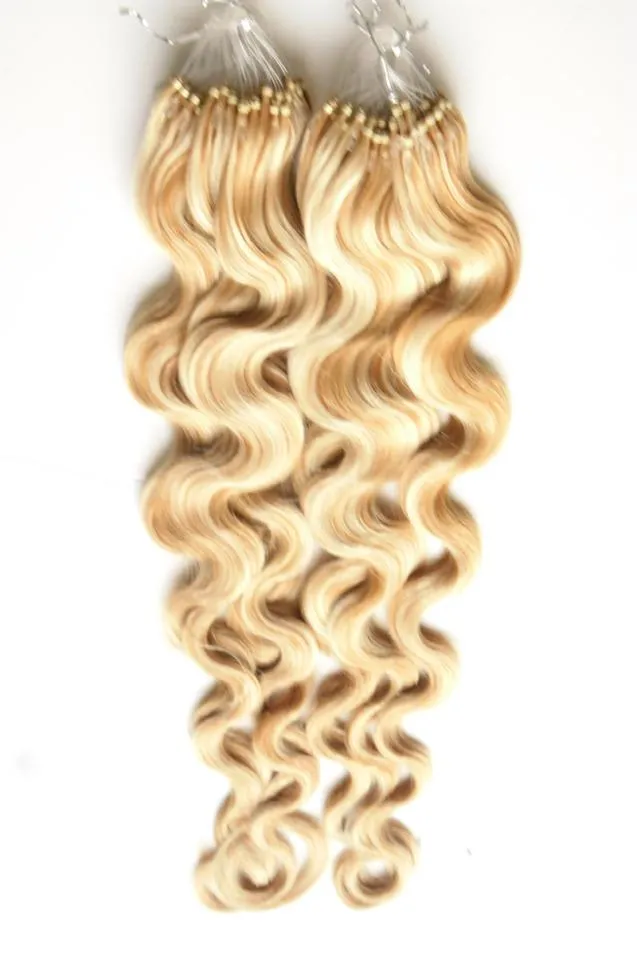 Färg på P27613 Virgin Malaysian Body Wave Hair Loop Micro Ring Hair 200g 100 Human Micro Pärla Länkar Maskin Made Remy Hair Exte6104489