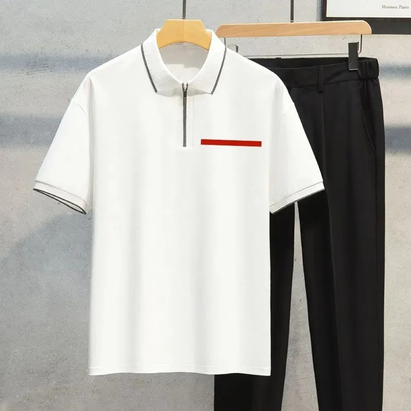 피우스 남자 티셔츠 남성 폴로 짧은 슬리브 통기성 통기성 티 테스 편지 패턴 프린트 인쇄 남성 여름 T 셔츠 플러스 남성 폴로 셔츠 m-5xl