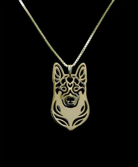 Necklaces Wholesale Unique Handmade Boho Chic German Shepherd Necklace Female and Male Gift Jewelry Pendant12pcs/Lot