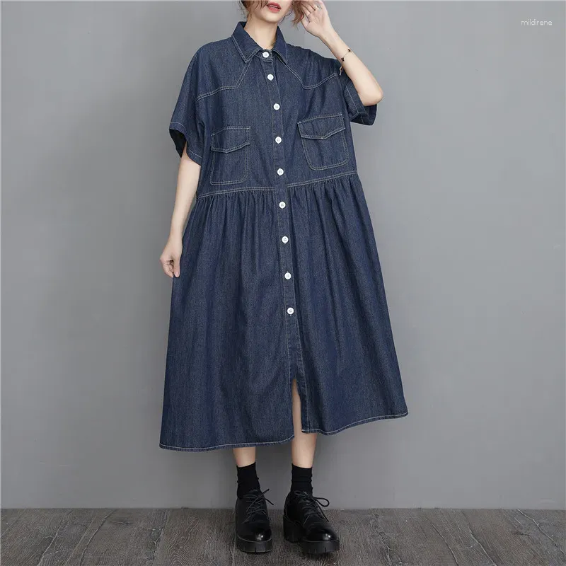 Платья для вечеринок 2024 прибытие в стиль Korea Street Fashion Chic Girl's Vintage Denim Blous