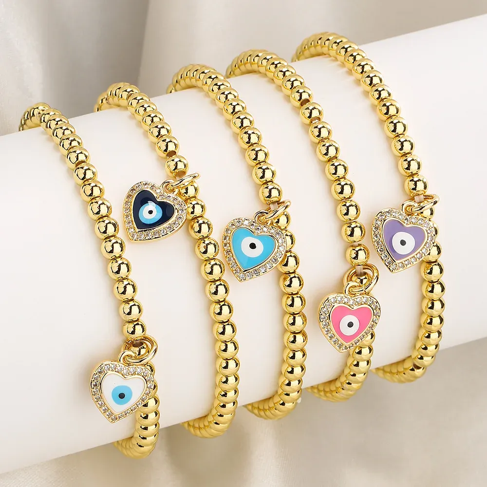 Brins de haute qualité zircon coloré turcs maux bracelets oculaires bohemiens huile dégoulinant pendentif bracelets de datation de datation