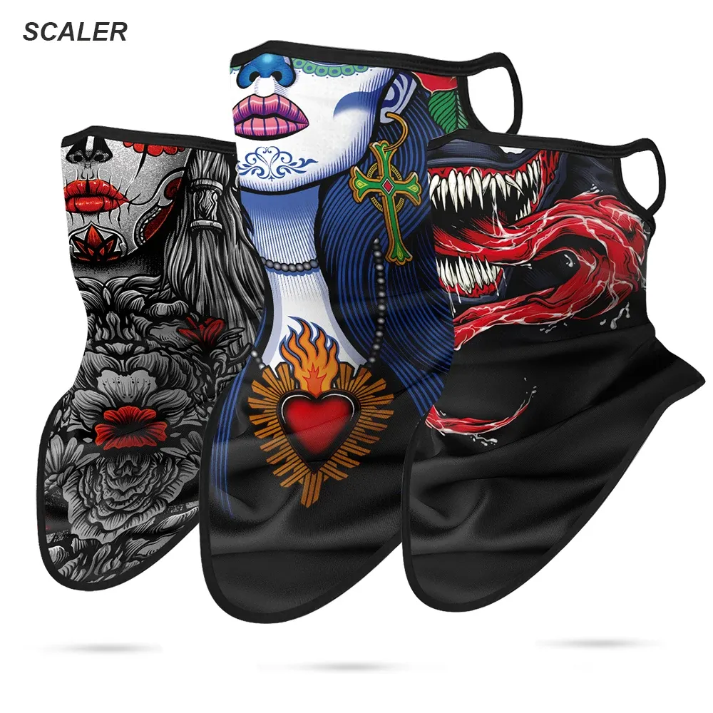 Sjaals 3D Motorcycle Face Masks Triangle sjaal Comics Movie Bandana Hoofdband Halloween Mask Mask Maskers Winddichte gezichtsschermmasker