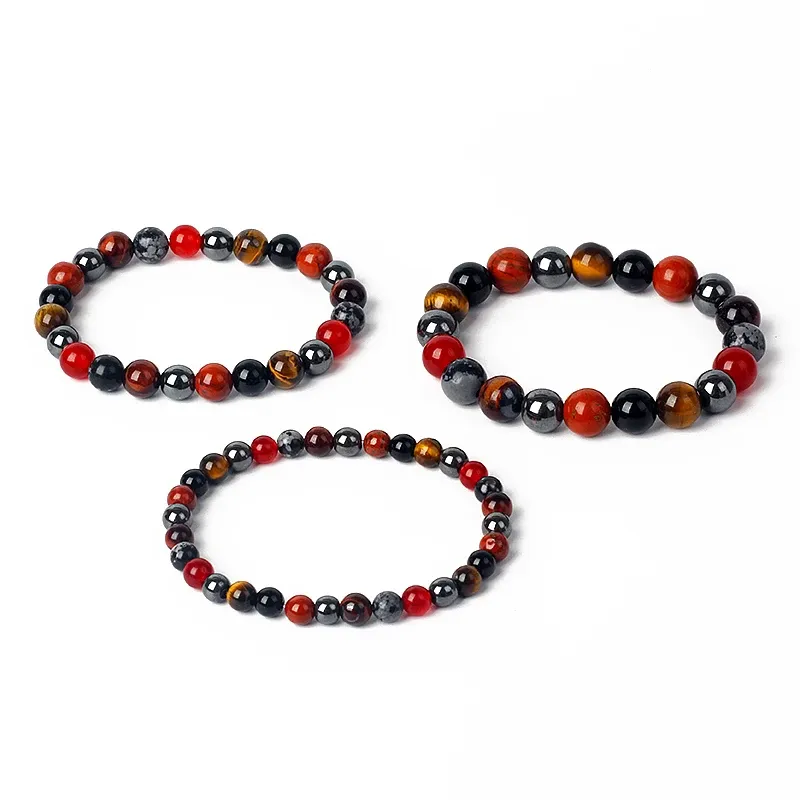 Braccialetti di ematite ossidiana reiki reiki da uomo naturale tigre tigre tigre eye protezione da protezione sanitaria per le donne gioielli sanitari