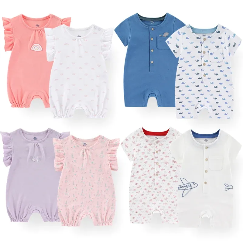 One-Pieces Cartoon Baby Girl Clothes Newborn Unisex Cartoon Bodysuits cotton Baby Boy Clothing Short Sleeve Girls kids Jumpsuit