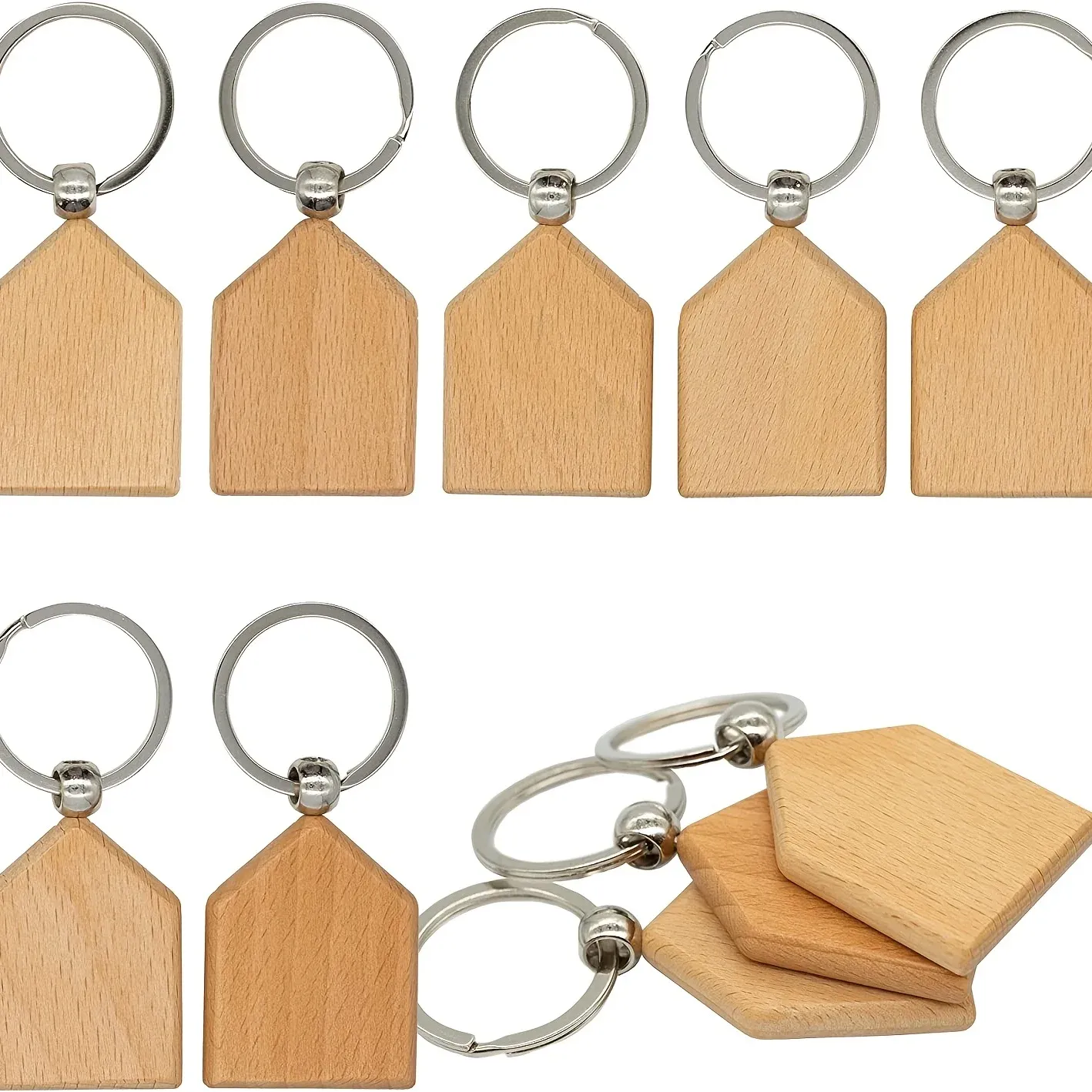 Tags 20Pcs Personalized House Shaped Wooden Key Tags Dog ID Tags Perfect for Custom Engraving and Gifting to Men and Women