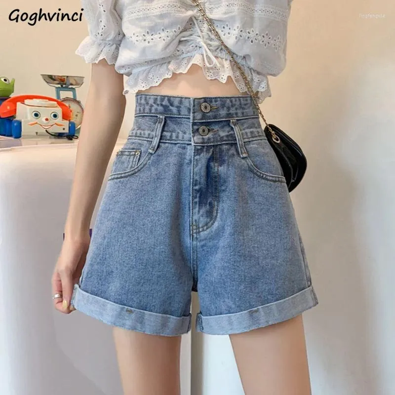 Frauen Shorts Frauen Denim Weitbein lose Mode Einfache Freizeit hohe Taille Streetwear Elegant Retro Ulzzang Studenten schöne schicke Ins