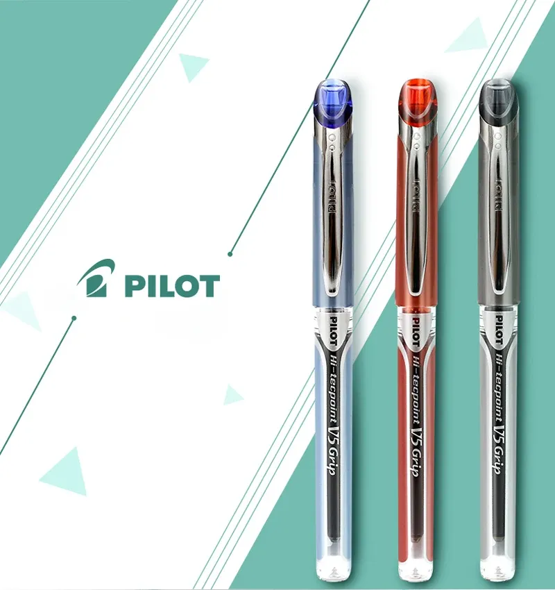 Pens 9 Pieces Pilot HiTecpoint Grip BXGPNV5 0.5mm Extra Fine Rollerball Pen Gel Pen test special pen Japan Black/Blue/Red Color