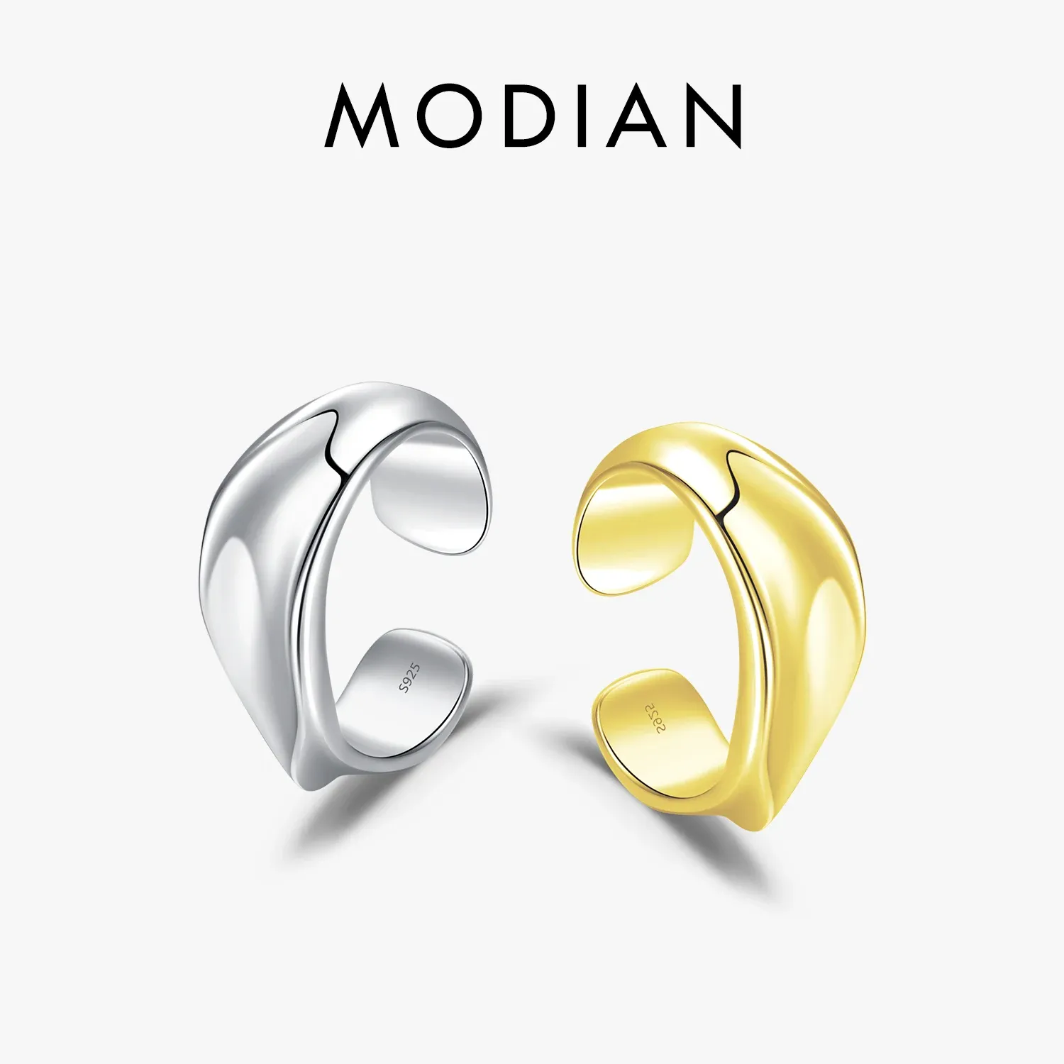 Örhängen Modian 1st 925 Sterling Silver Smooth Design Clip Earrings Stapble Ear Cuff For Women Girls Party Juvelry Christmas Gifts