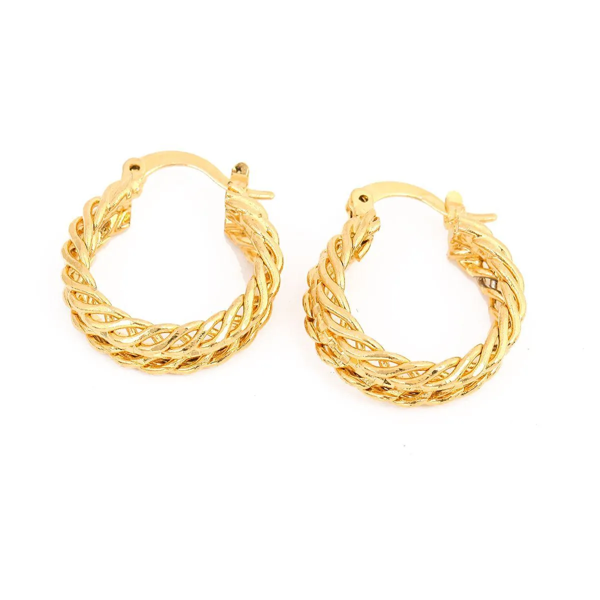 Hoop Huggie Trendy 24k Gold Plated Geometry Bird Nest Design Earring Women Jewelry Drop Delivery Earrings Dhj1x