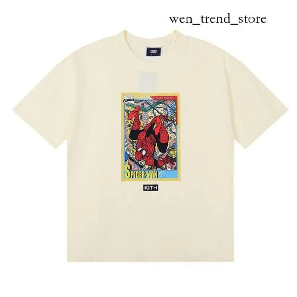 Kith Shirt 2023 Summer Mens Designer T Shirts Trends Brand Rabbit Paper Cutting Spider Print Round Neck Road Castiral Cotton Tシャツの男性と女性351 240