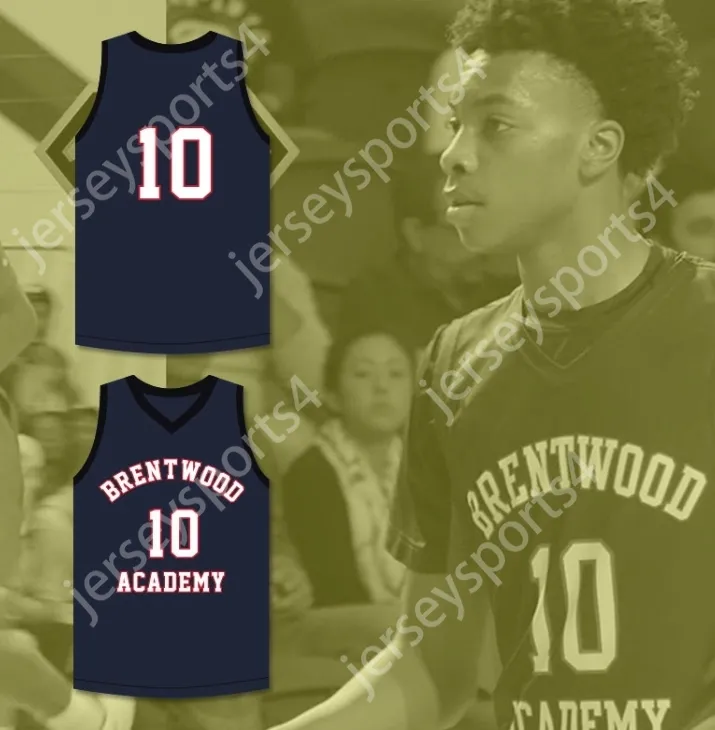 Anpassad valfri namnnummer Mens Youth/Kids Darius Garland 10 Brentwood Academy Eagles Navy Blue Basketball Jersey 1 Top Stitched S-6XL