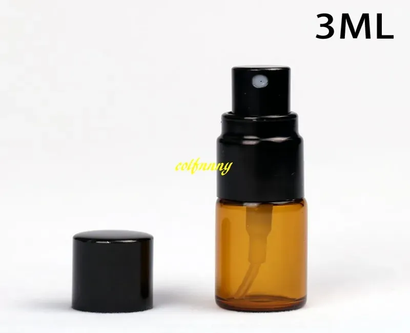 16MM DIA 3ml Amber glass Spray Perfume bottle 5ml Empty Essential oil Perfum bottle brown spray bottles