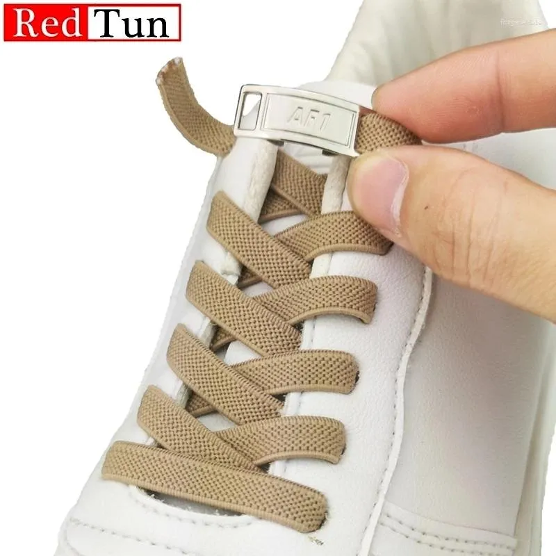 Shoe Parts 1 Pair Elastic No Tie Flat Lace For Kids And Adult Sneakers Shoelace Quick Lazy Metal Lock Laces Strings