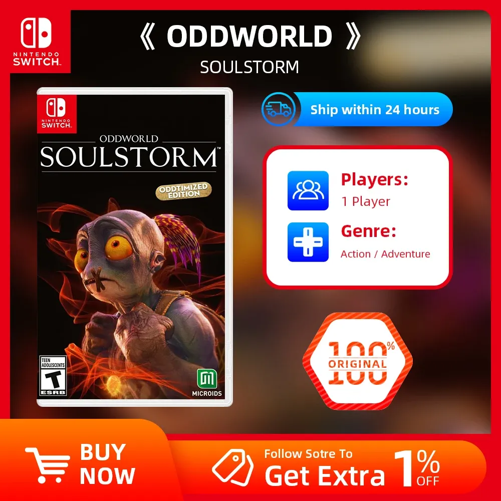 A på Nintendo Switch Game Oddworld: Soulstorm Games Physical Cartridge Support TV Tablett Handhållet läge