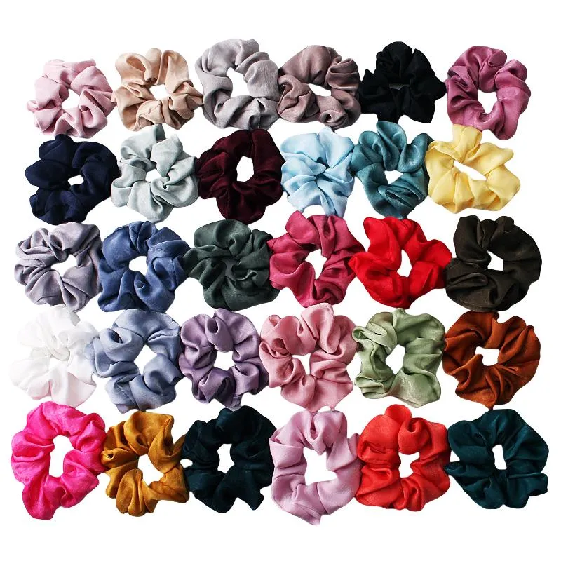 6 Pieces Hair Scrunchies, Multi Colors Satin Elastic Soft Hair Ties - View #8
