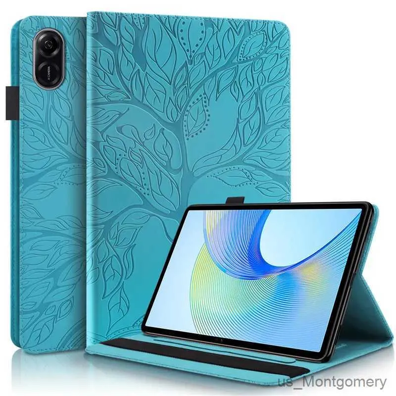 Tablett PC -fodral väskor Funda för Honor Pad X9 Fall 11,5 tum Intryckt Tree Wallet Stand Back Silicone Shell för Honor Pad X8 Pro X9 Tablet Cover