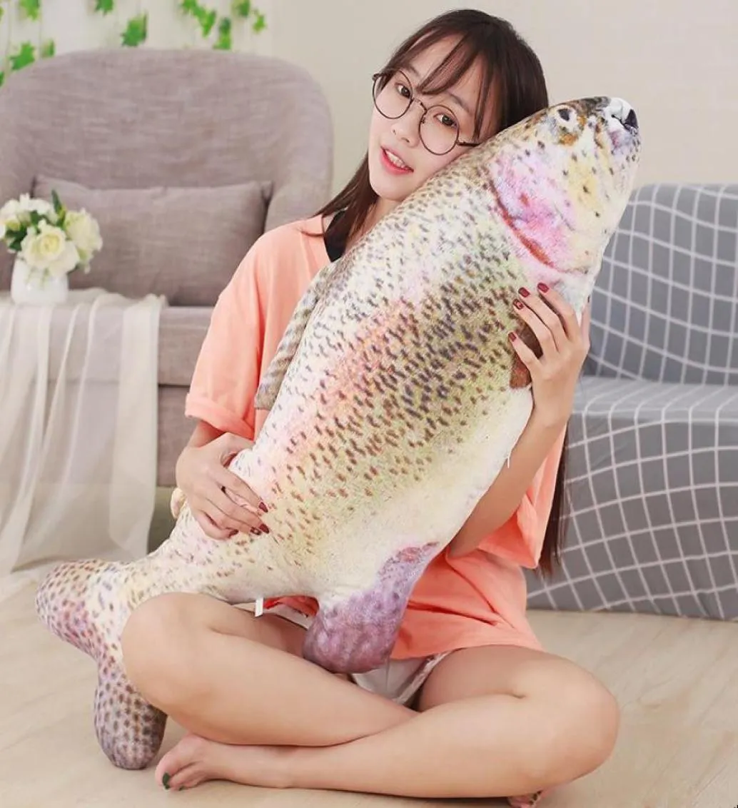 Dorimytrader Pop Lovely Soft Simulation Animal Salmon Fish Plush Toy Big Stuffed Realistic Weever Toy Kids Adults Gift 100cm 39inc6600768