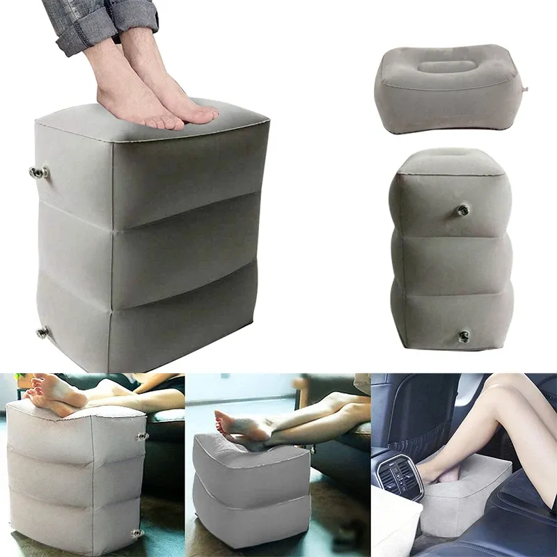 Pillow Inflatable Travel Foot Rest Pillow Airplane Train Car Foot Rest Cushion Inflatable Body Pillow Cushion With Storage Bag