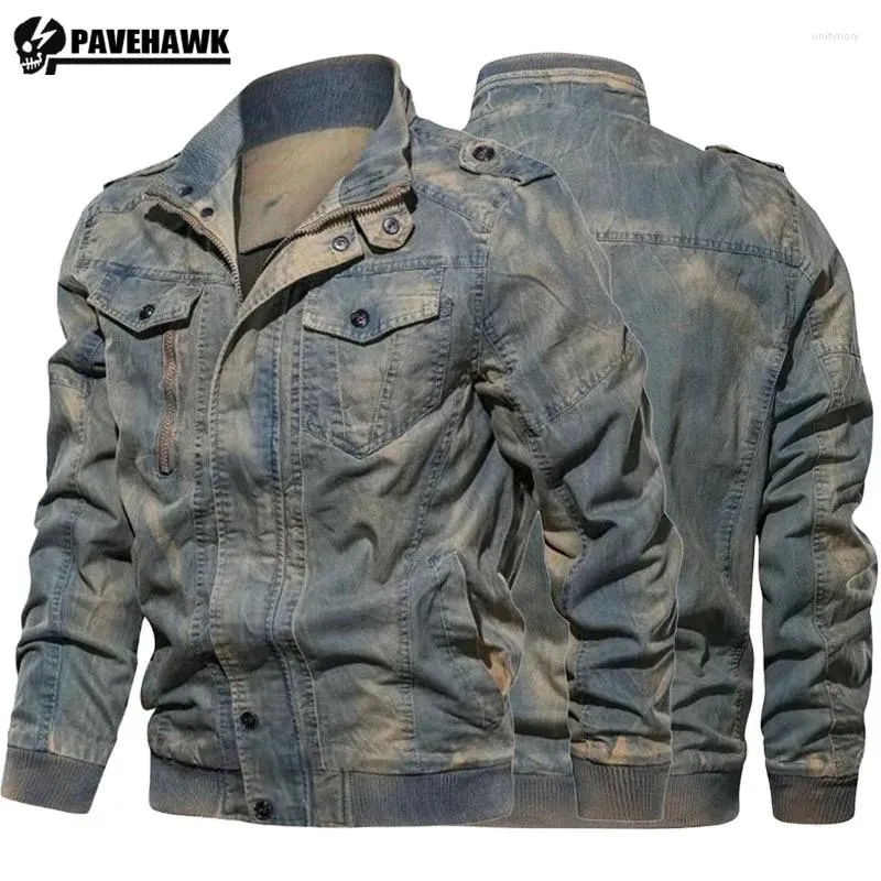 Giacche da uomo Mens Bomber Denim Giacca di denim Pesante pesante tasca