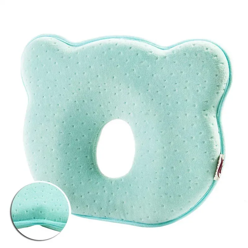 Poduszka poduszka yooap dla noworodków w piance pamięci, aby uniknąć płaskiej głowy lub zespołu plagiocephaly.