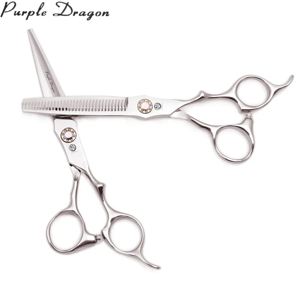 Shears Professional Barber Scissors 6" 440c Purple Dragon Thinning Shears Hair Cutting Scissors Hairdressing Scissors Haircut Set Z9024