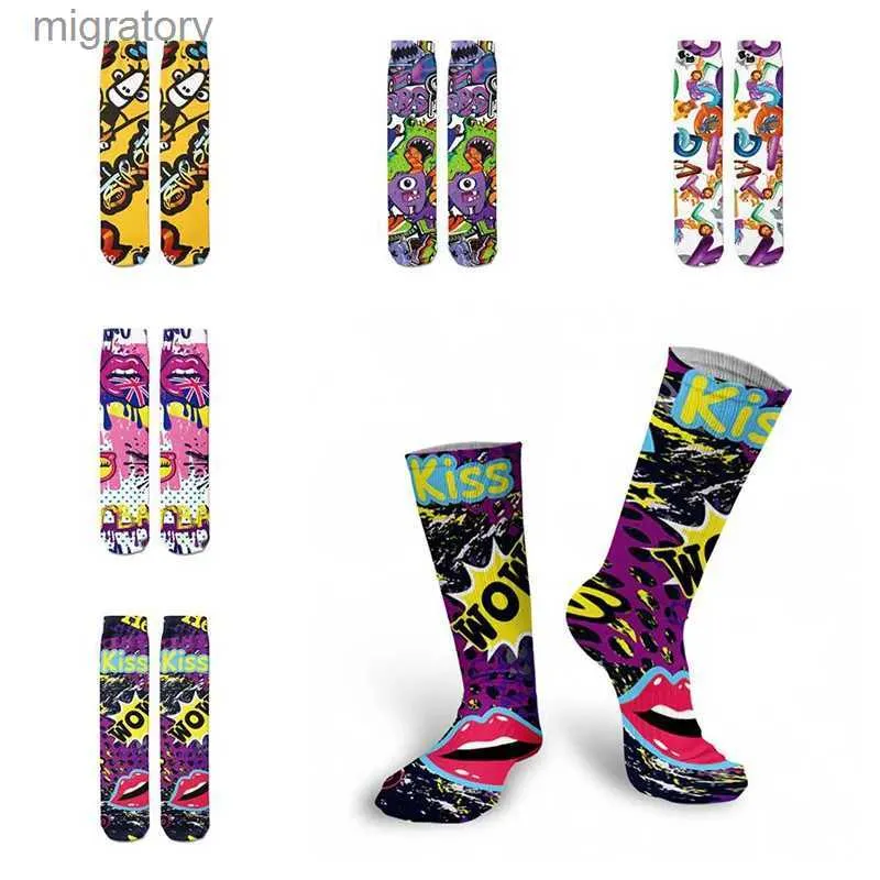 Skarpetki męskie męskie i damskie dyskatki Skarpetki piłkarskie Skarpetki piłkarskie UNISEX Sports Socks 3D Printed Compression Socks Casual Chimpunk Cotton YQ240423