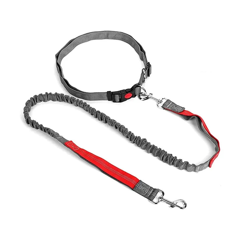 Laux Handles Hands Free Dog Lash, Retractable Dog Running Lash, élastique élastique Courroie de course, plomb de jogging avec ceinture de taille