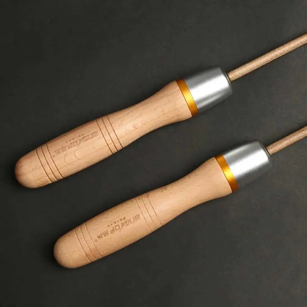 Adjustable Length Jump Rope with Metal Bearing and Wooden Handle ...