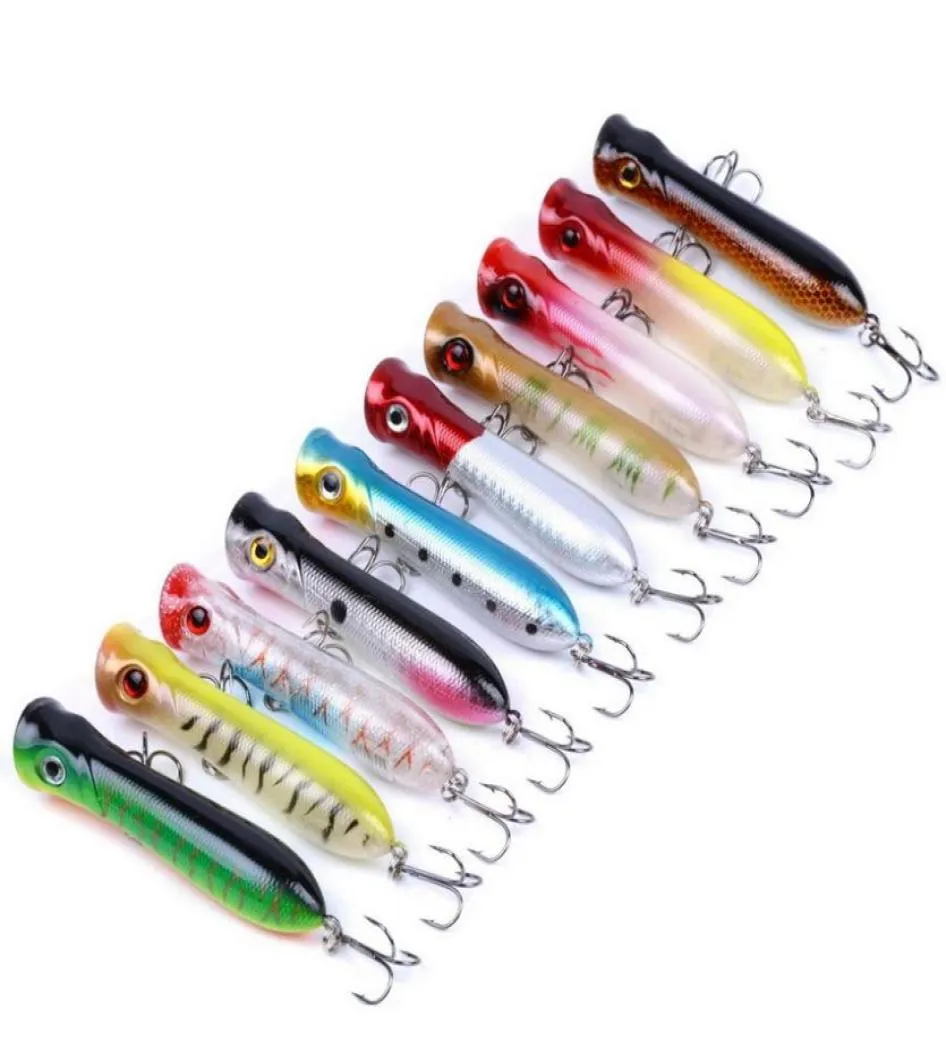 10pcslot 3D Eyes 3D LIGHIKE PACCHE ACCIO PESCA Fish Popper Luces Wobbler ISCA esche duramente artificiale Swim Clours misto1106269574438