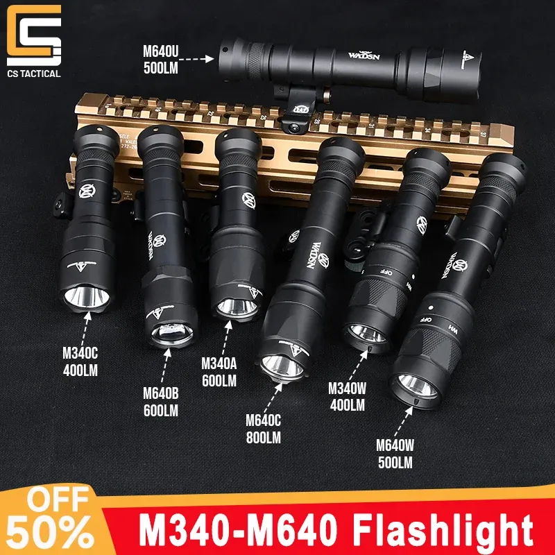 SCOPES WADSN AIRSOFT M600 M300 Taktisk ficklampa M640 M340 Hunting Weapon Scout Light Rail Rotating Base Fit Mlok Keymod Rail Mount