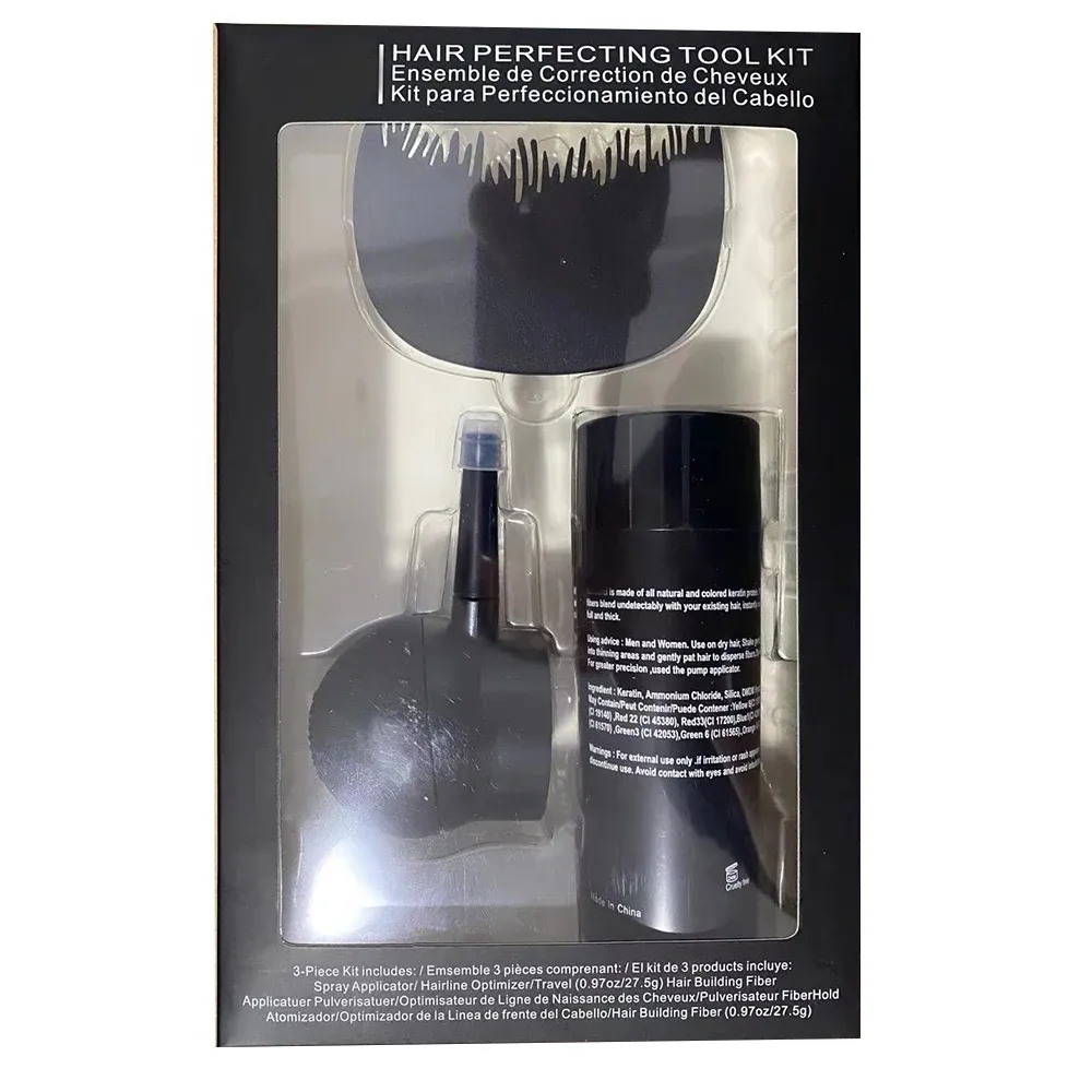 Şampuan İhtiyaçlı Kutu Paket Saç Elyafları Keratin Üst Kalınlaştırıcı Saç Sprey Saç İnşa Elyafları Anında Saç Yeniden Çıkma Tozları Kit/SET