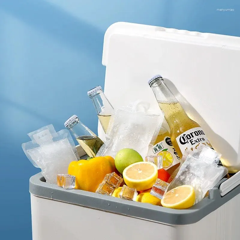 Bolsas de armazenamento 20pcs/lot saco de gelo cheio de água portátil frutas transparentes frutos de mar refrigerados preservação reutilizável